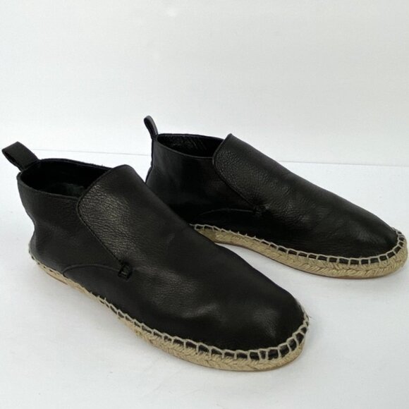 Vince Ronan Soft Leather Espadrille Flats Black Size 6 Women Shoes Spain Booties - Picture 2 of 13